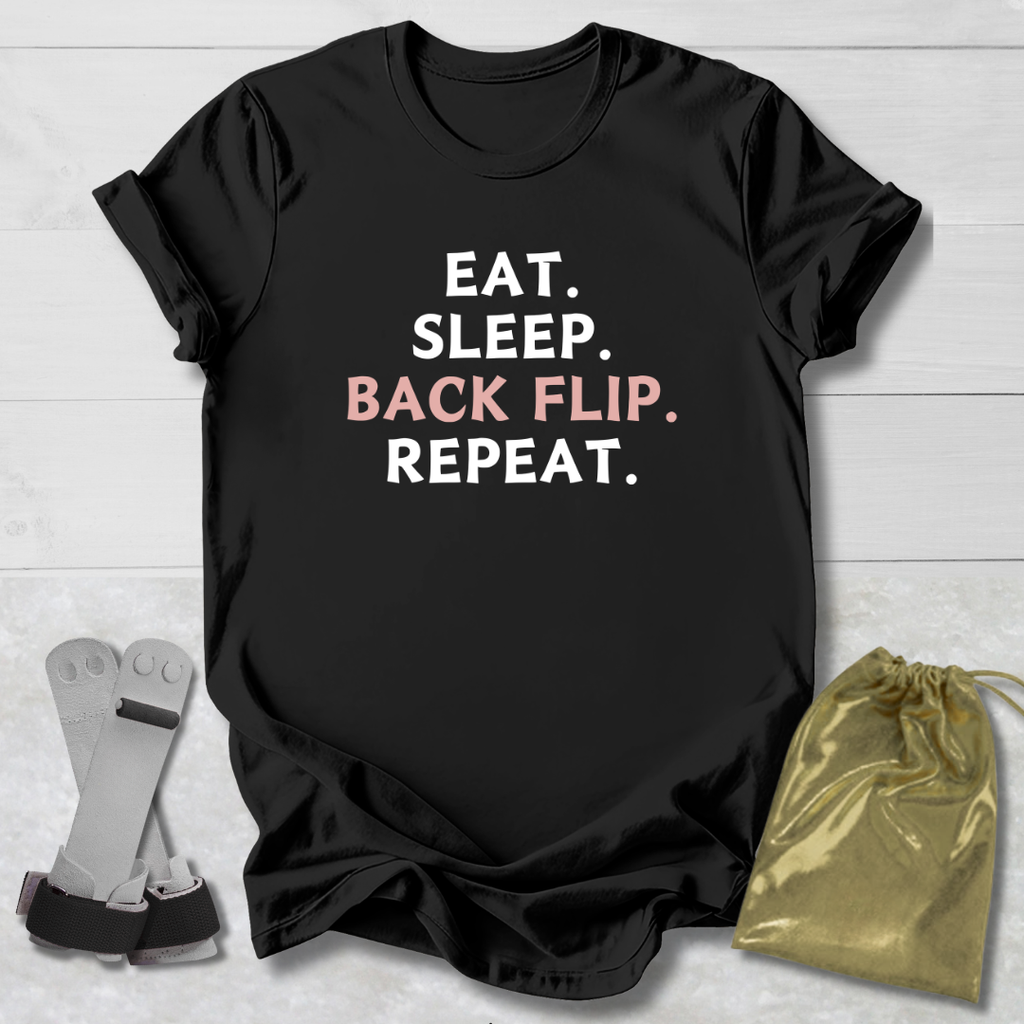 Eat Sleep Back Flip Repeat Kids T-Shirt